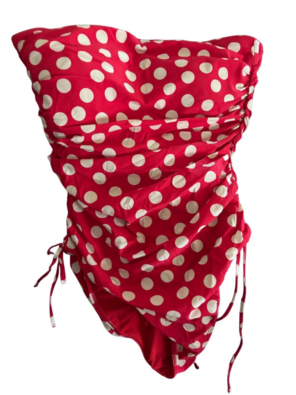 Red Polka Dot One-Piece Swimsuit 10 LONG TORSO